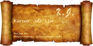Karner Júlia névjegykártya